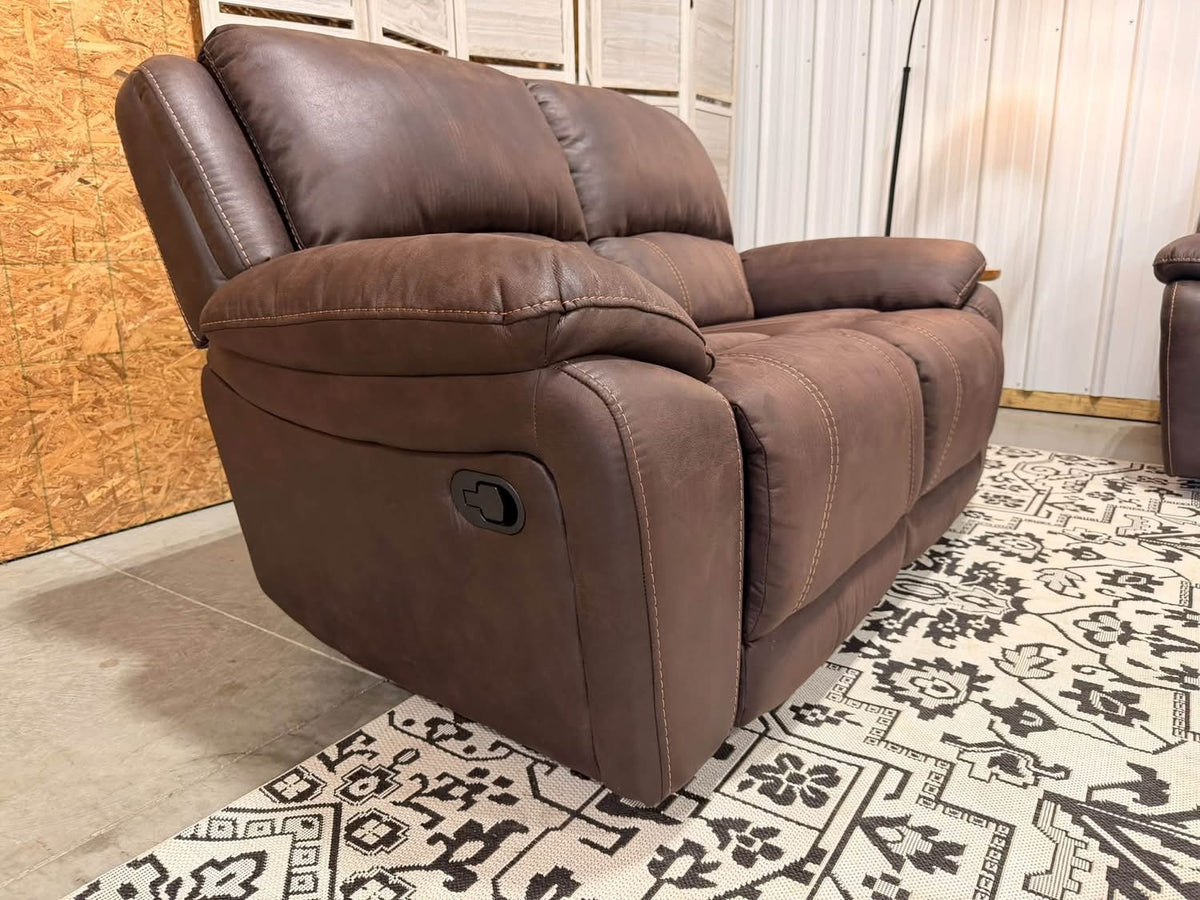 Like New Brown Reclining Sofa + Loveseat