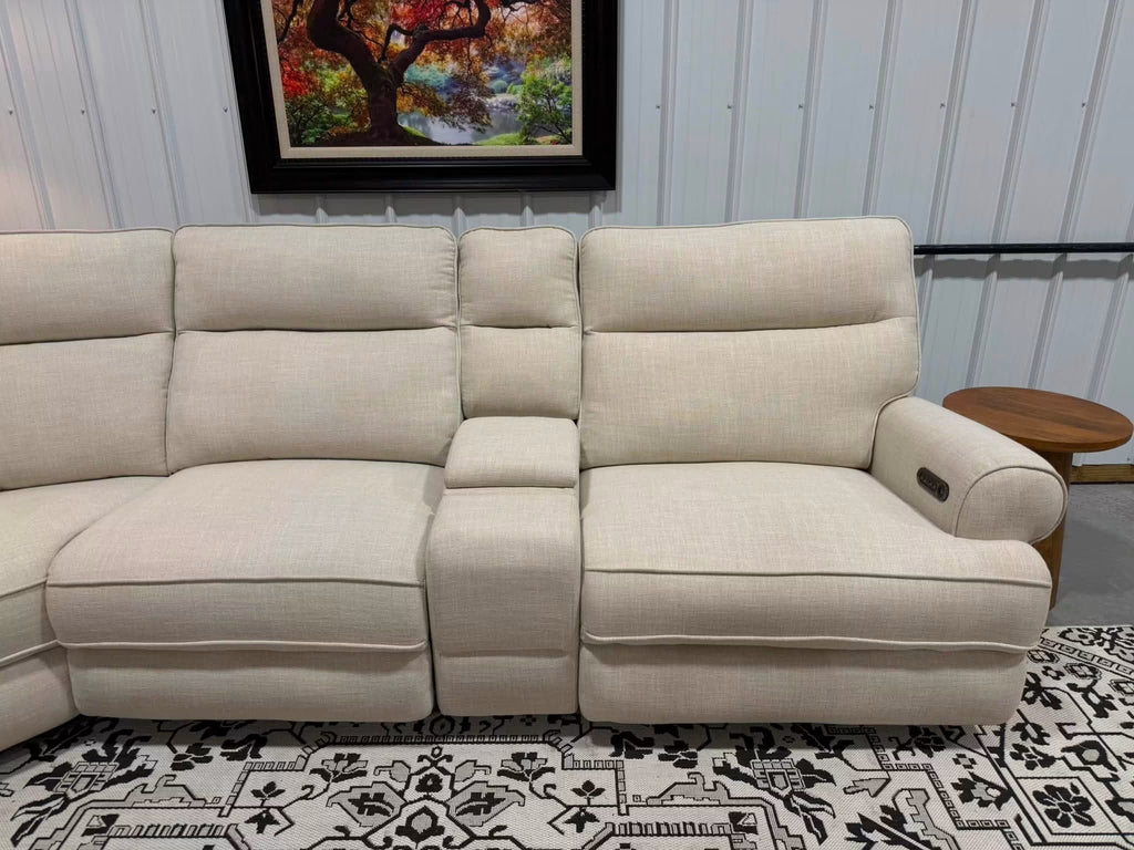 6 Piece Cream Power Reclining Modular Sectional by American Signature
