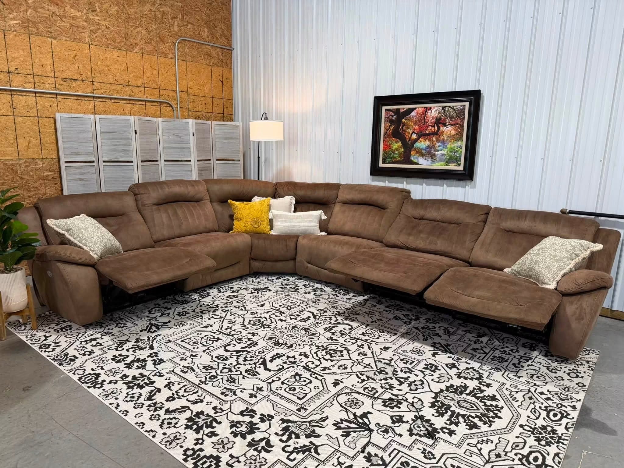 6 Piece Brown Power Reclining Modular Sectional