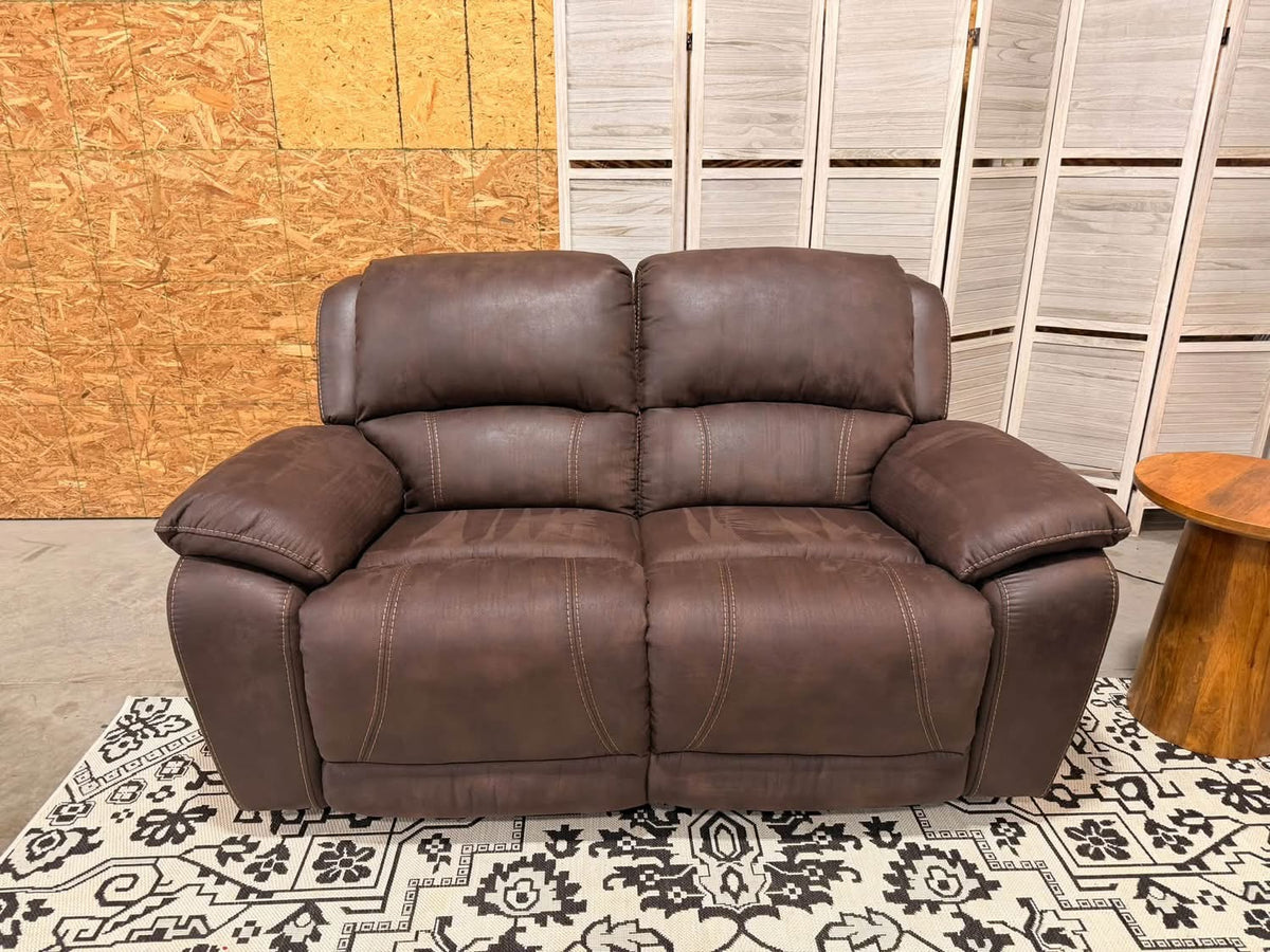 Like New Brown Reclining Sofa + Loveseat