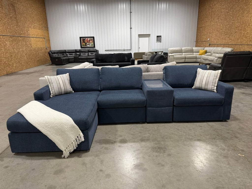 4 Piece Ashley Blue Sectional
