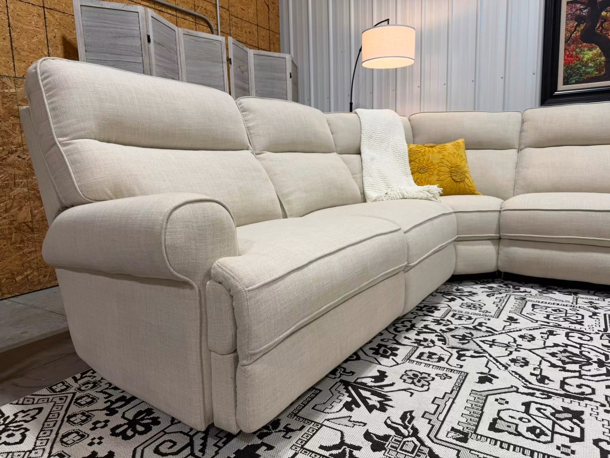 6 Piece Cream Power Reclining Modular Sectional by American Signature