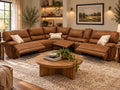 6 Piece Cognac Brown Reclining Sectional by Ashley Furniture